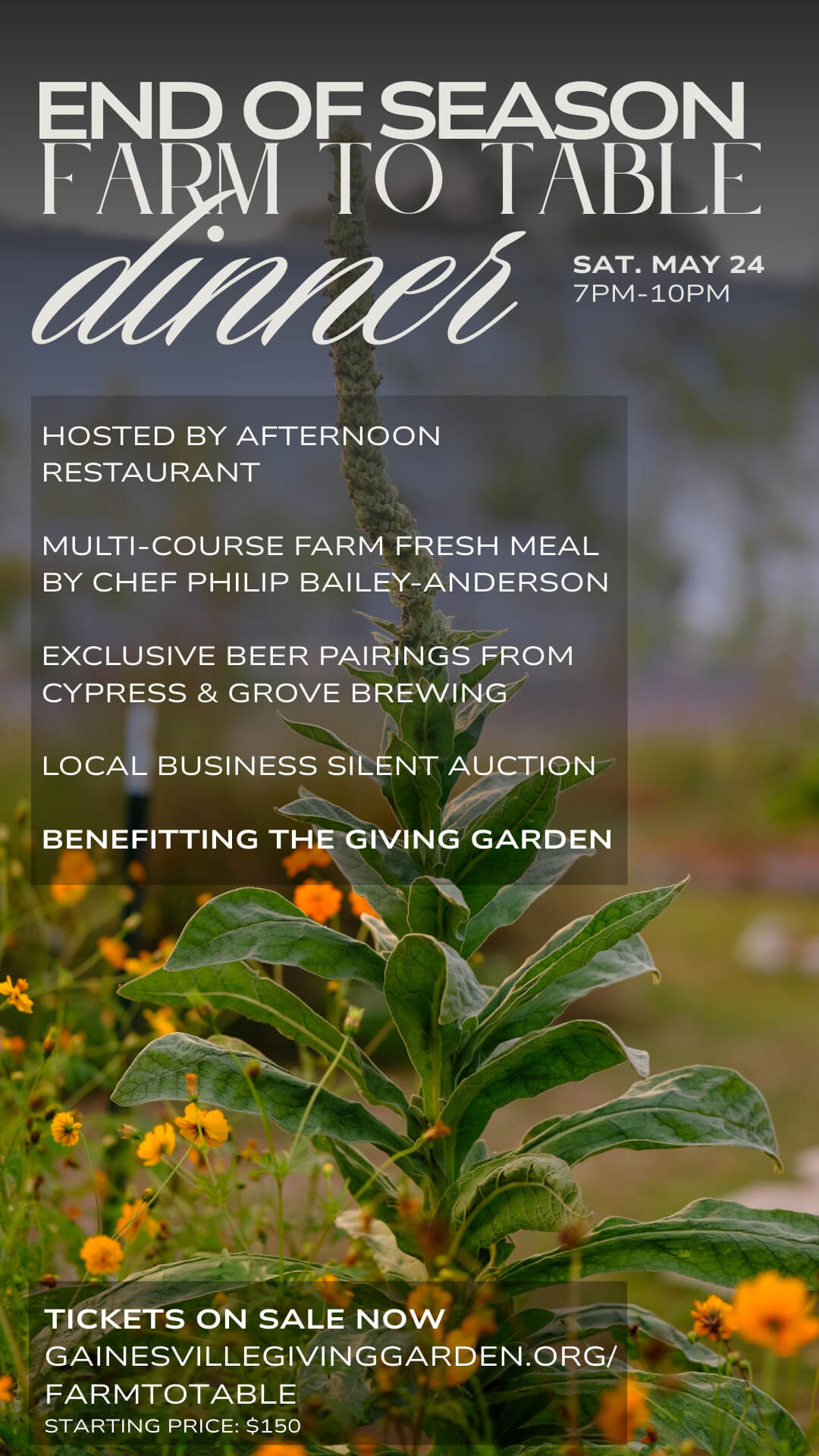 giving garden farm to table dinner