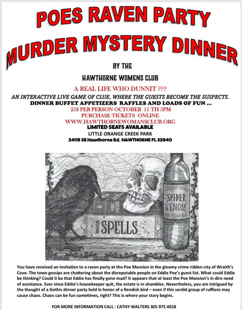 poes raven party murder mystery dinner poster