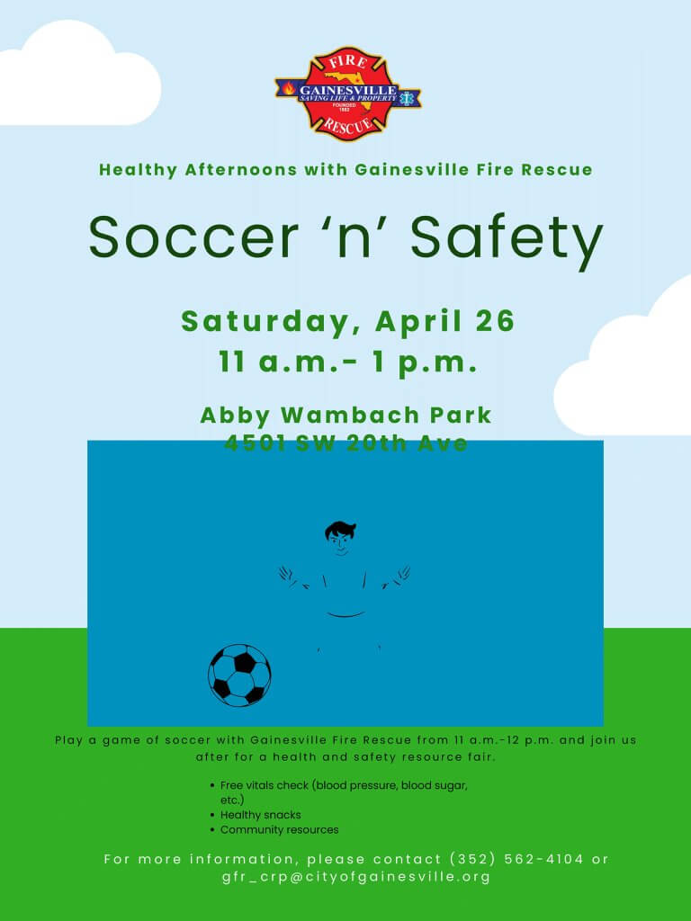 healthy afternoons with Gainesville Fire Rescue poster