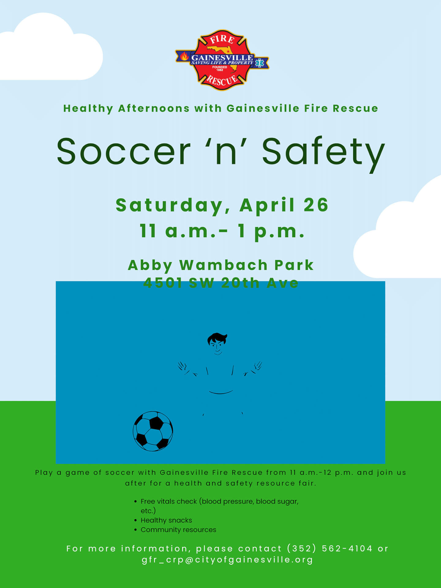 healthy afternoons with Gainesville Fire Rescue poster
