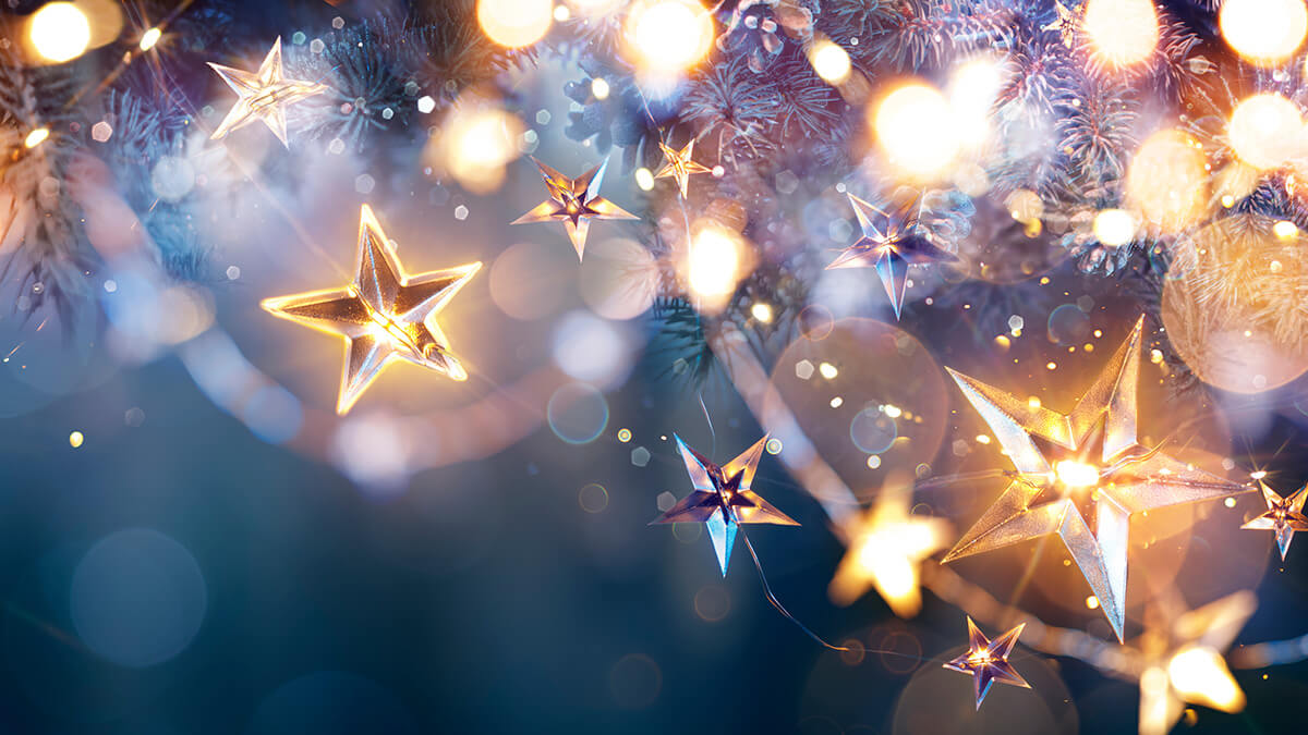 twinkling holiday lights