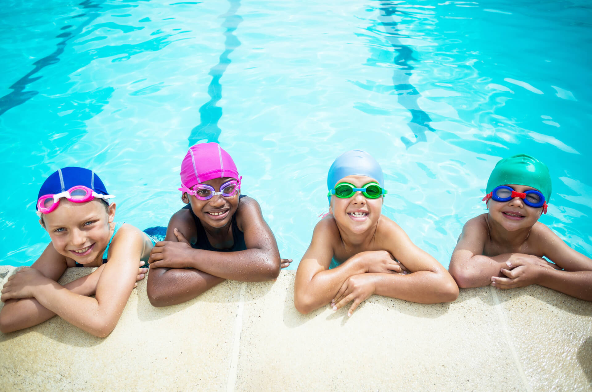 kids at swimming pool
