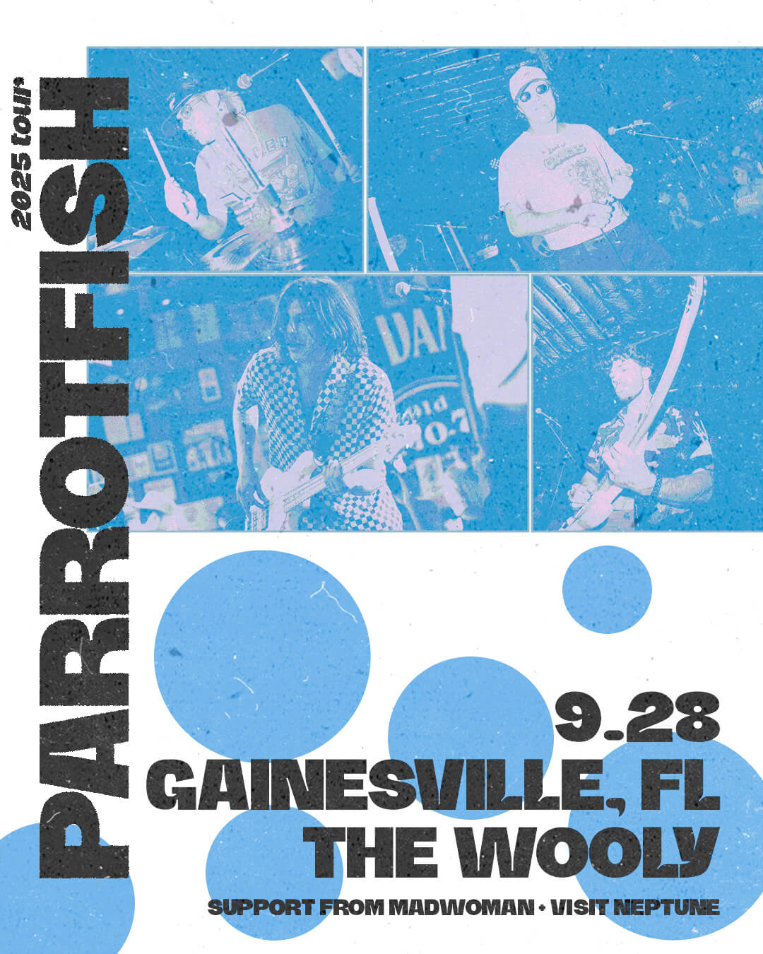 music poster for parrotfish at the wooly