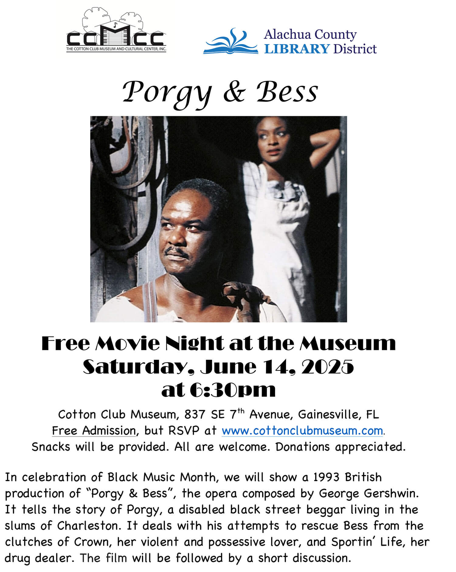 porgi and bess movie screening poster