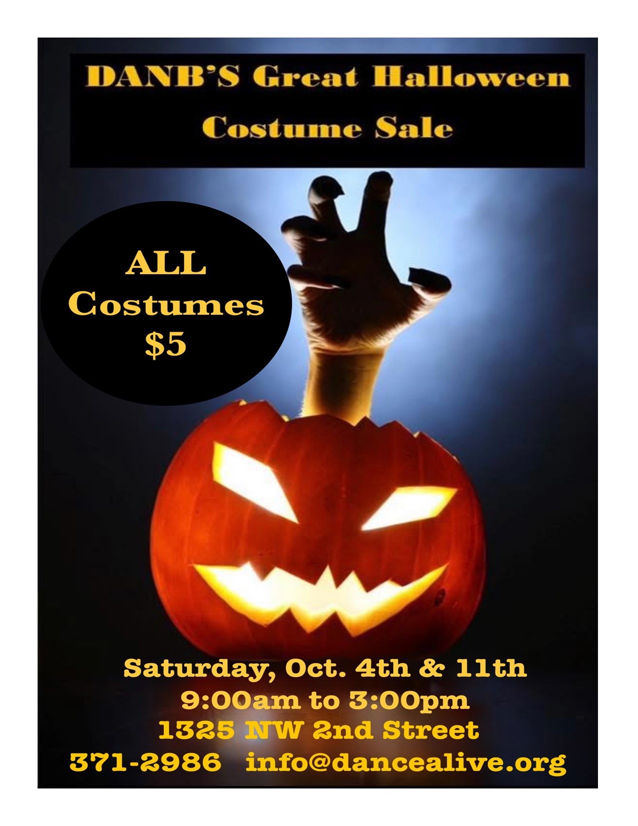 halloween costume flyer