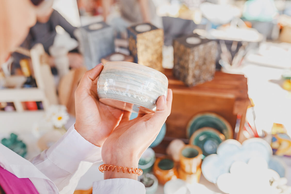 shopping at craft market