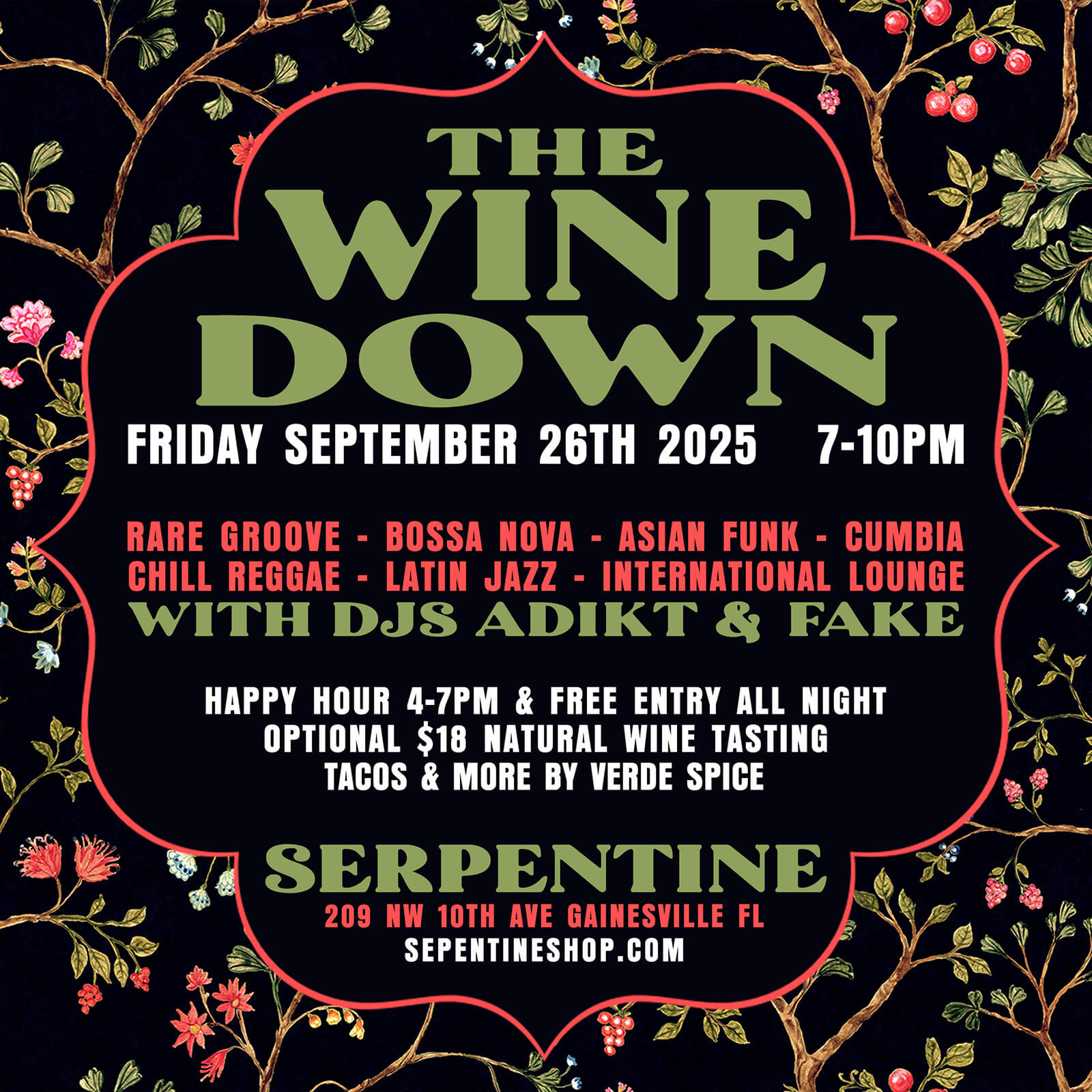 the wine down event flyer