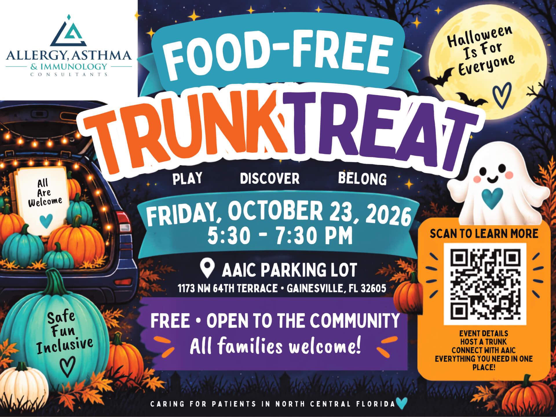 Poster for Food-Free Trunk-or-Treat for a Safe and Inclusive Halloween