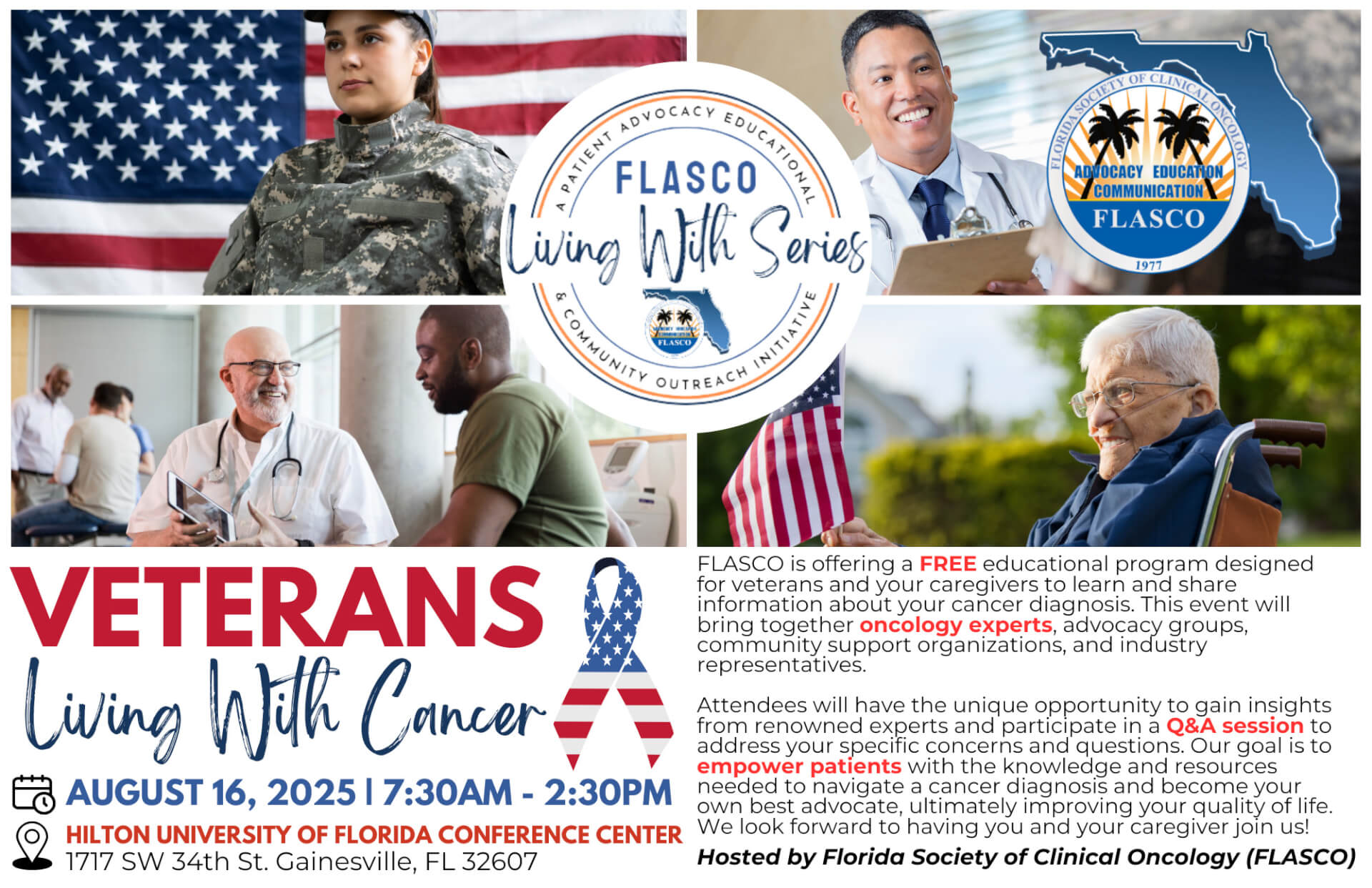 veterans living with cancer event flyer